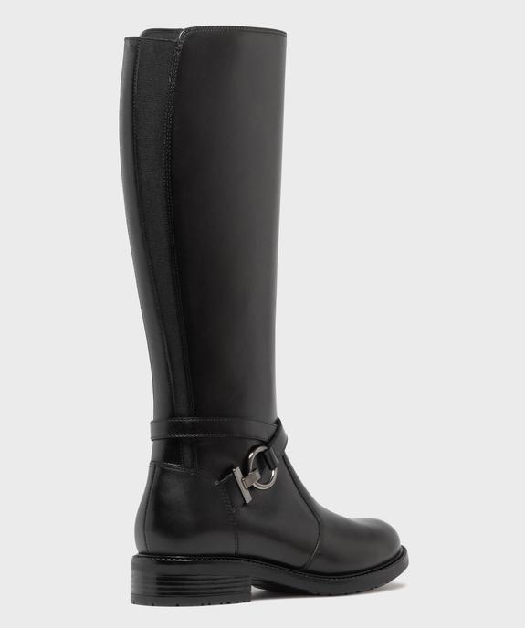 Bottes cavalières en cuir à zip et élastiques femme - Tanéo vue5 - TANEO - GEMO