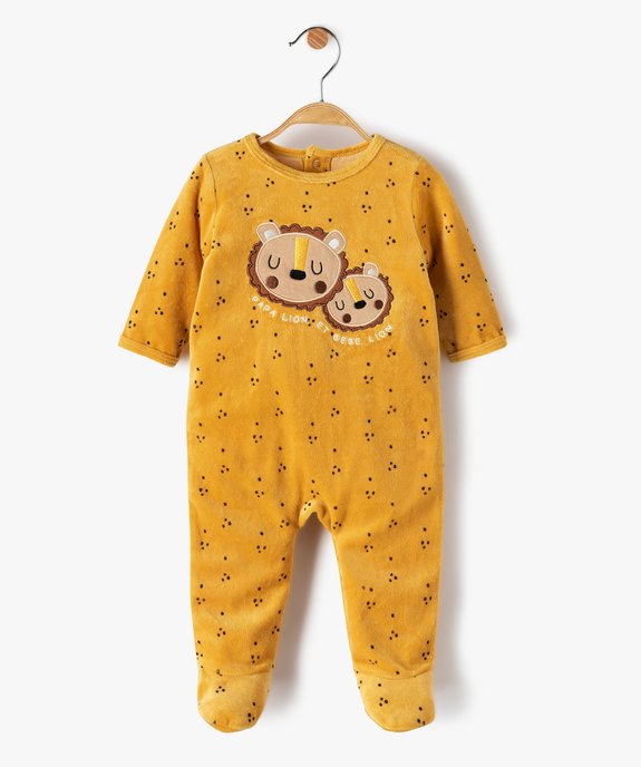 Pyjama Dors Bien Bebe Garcon En Velours Avec Motifs Lions Gemo