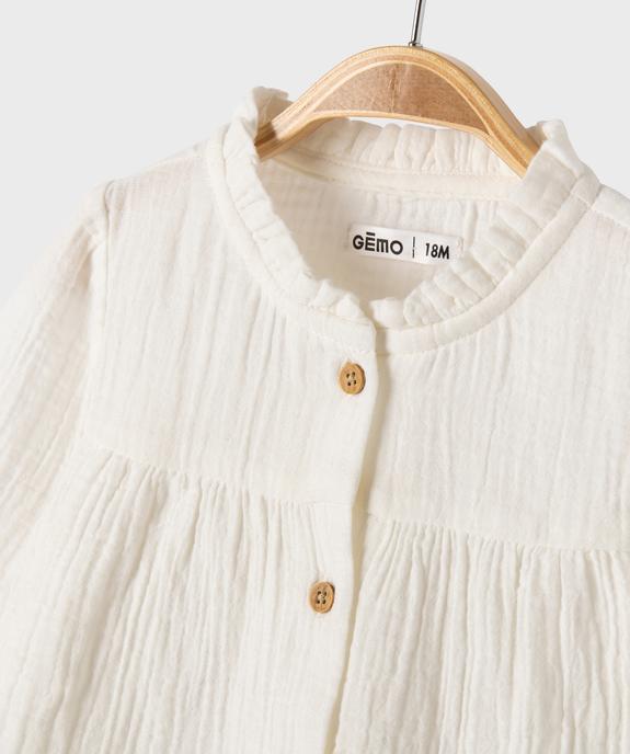 Blouse en gaze de coton avec col froncé bébé fille vue2 - GEMO 4G BEBE - GEMO