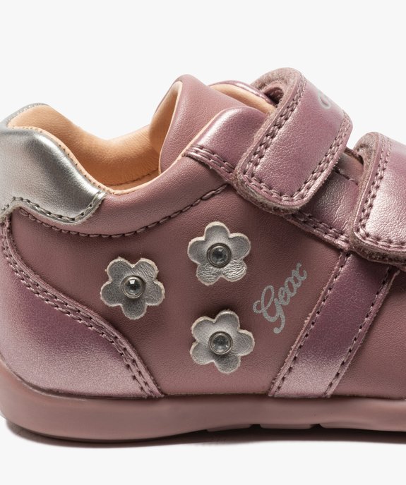 Chaussures bébé fille à scratch décor fleurs - Geox vue6 - GEOX - GEMO