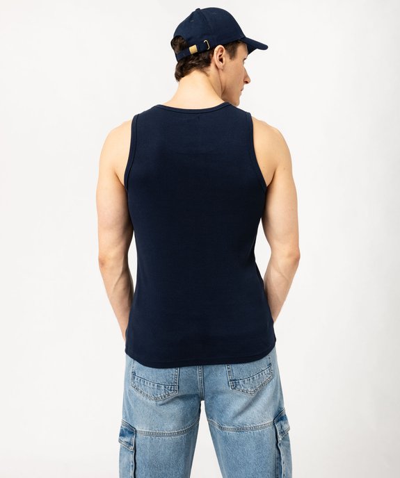 Débardeur uni en maille côtelée homme vue3 - GEMO 4G HOMME - GEMO