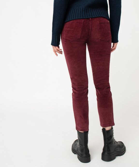 Pantalon slim 7/8ème en velours côtelé femme - LuluCastagnette vue3 - LULUCASTAGNETTE - GEMO
