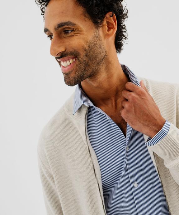 Gilet zippé à col montant homme vue2 - GEMO (HOMME) - GEMO