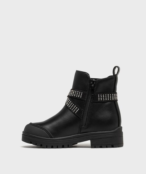 Boots zippées inspiration motardes avec strass fille vue3 - LOVELY WINGS - GEMO