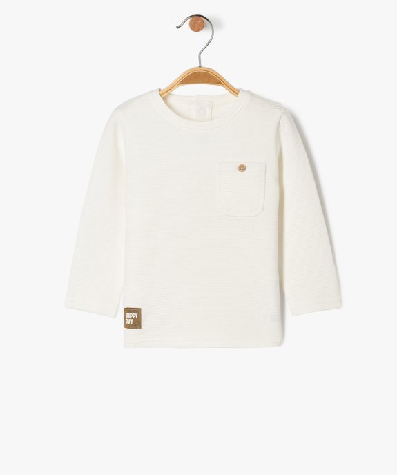 Tee-shirt manches longues en maille texturée bébé garçon vue1 - GEMO(BEBE DEBT) - GEMO