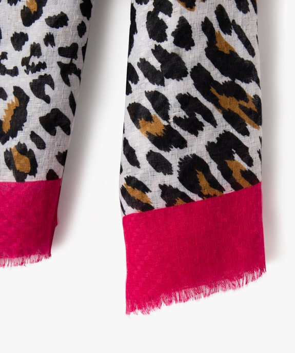 Foulard à motifs tachetés femme vue2 - GEMO 4G FEMME - GEMO