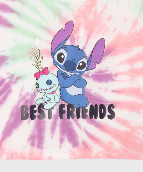 Tee-shirt manches courtes oversize motif Stitch fille - Disney vue2 - LILO & STITCH - GEMO
