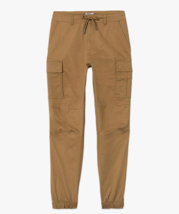Pantalon homme cargo multipoche au coloris unique vue4 - GEMO (HOMME) - GEMO