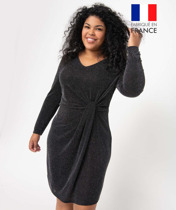 Robe femme grande taille pailletée à effet drapée vue1 - GEMO (G TAILLE) - GEMO