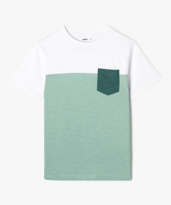 Tee-shirt bicolore à poche garçon vue1 - GEMO 4G GARCON - GEMO