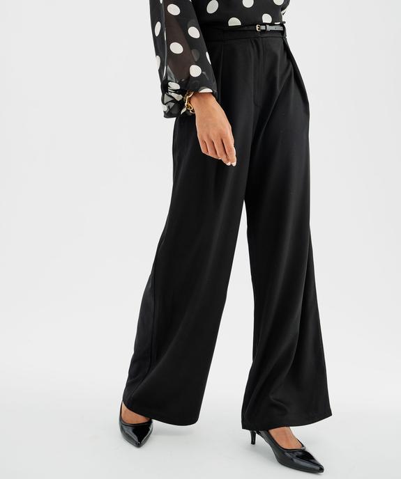 Pantalon de tailleur coupe large avec ceinture fine femme vue1 - GEMO(FEMME PAP) - GEMO