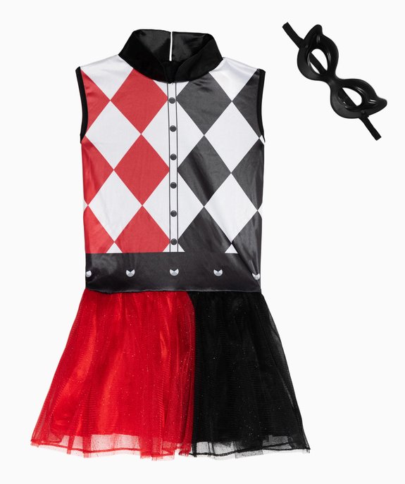 Déguisement fille Arlequin à damier (2 pièces) vue2 - DC COMICS - GEMO