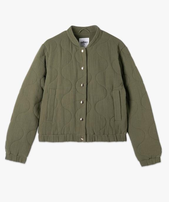 Veste matelassée en gaze de coton avec fermeture pressions femme vue4 - GEMO 4G FEMME - GEMO