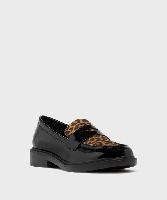 Mocassins vernis avec dessus à motif léopard femme - Follow Me vue3 - FOLLOW ME - GEMO