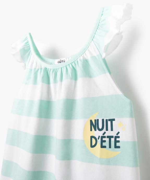 Chemise de nuit fille sans manches à rayures vue2 - GEMO (ENFANT) - GEMO