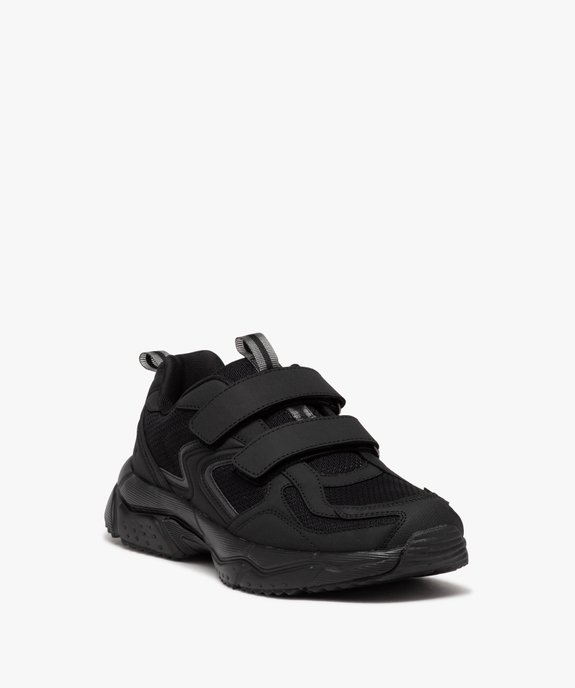 Baskets homme unies en mesh et à scratch style jogger vue2 - 5 MILES - GEMO