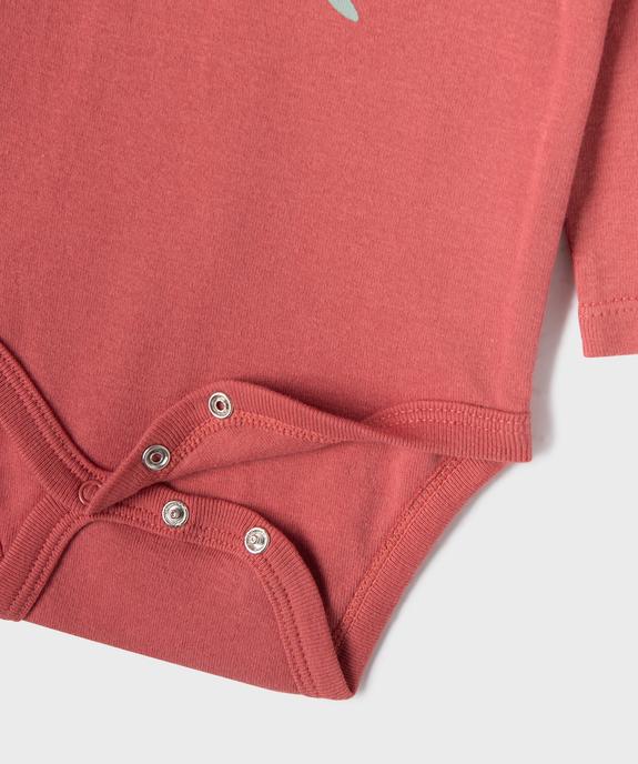 Bodies manches longues avec messages bébé fille (lot de 3) vue2 - GEMO 4G BEBE - GEMO