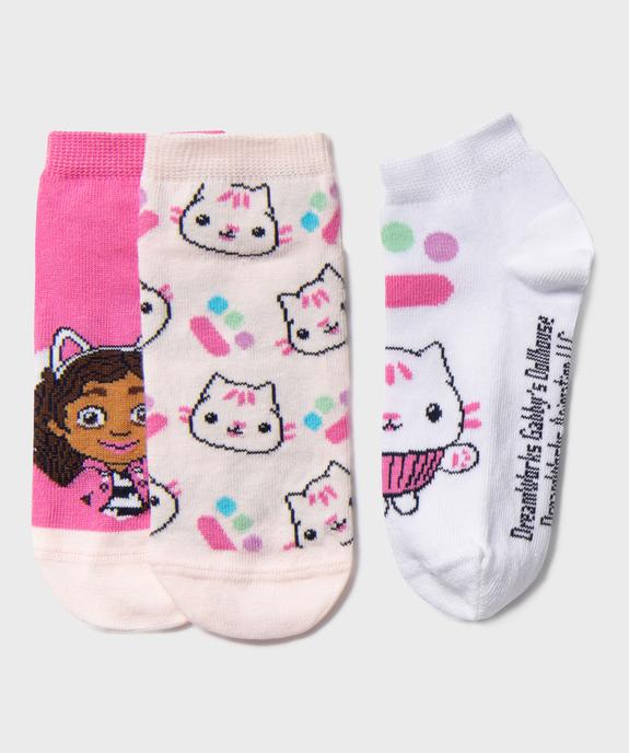 Chaussettes courtes à motifs chats fille (lot de 3) - Gabby’s Dollhouse vue2 - GABBY - GEMO