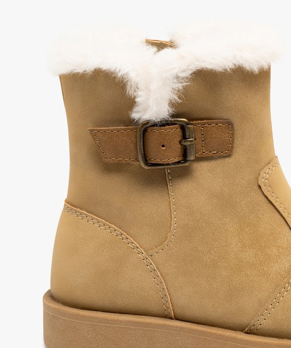 Bottines fille fourrées à zip avec doublure duveteuse débordante  vue7 - LOVELY WINGS GEMO FOR GOOD - GEMO