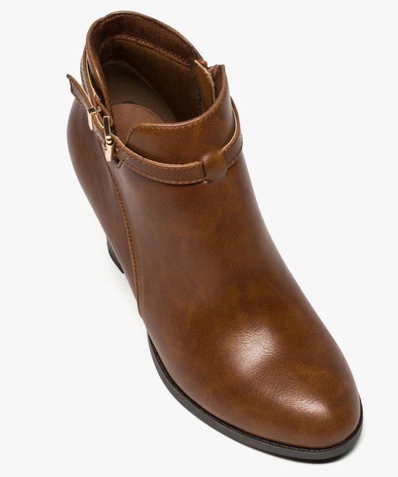 Boots femme à talon avec bride à boucle métallique vue5 - GEMO(URBAIN) - GEMO