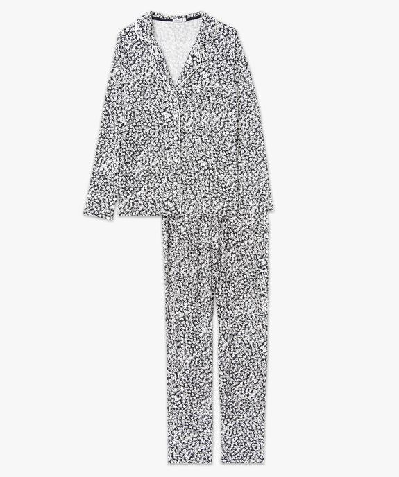 Pyjama deux pièces en viscose femme : chemise et pantalon vue4 - GEMO 4G FEMME - GEMO