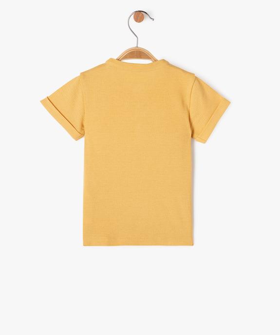 Tee-shirt manches courtes à col tunisien en maille nid d'abeille bébé garçon vue3 - GEMO(BEBE DEBT) - GEMO