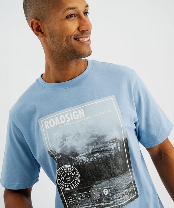 Tee-shirt à manches courtes imprimé homme - Roadsign vue2 - ROADSIGN G4G - GEMO