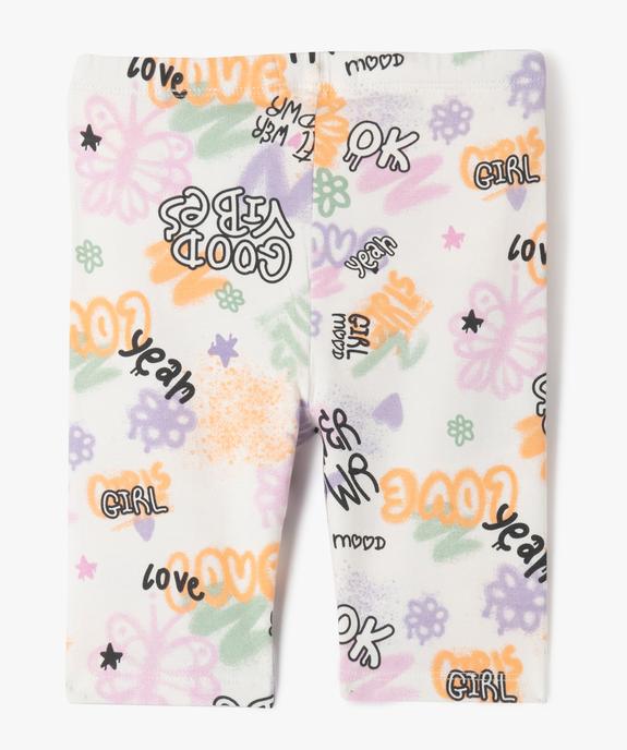 Legging court imprimé à taille élastiquée fille vue3 - GEMO 4G FILLE - GEMO