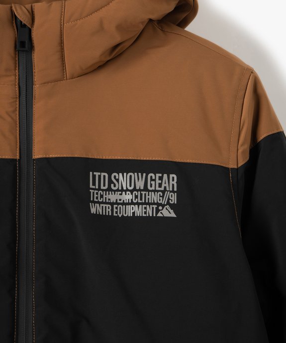 Blouson garçon déperlant avec capuche et doublure polaire vue3 - GEMO (ENFANT) - GEMO