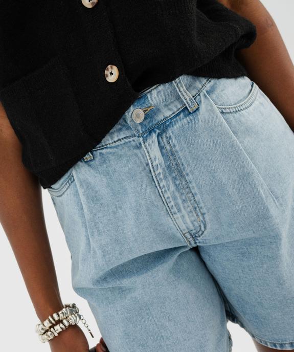 Bermuda en jean ample taille haute femme vue2 - GEMO(FEMME PAP) - GEMO