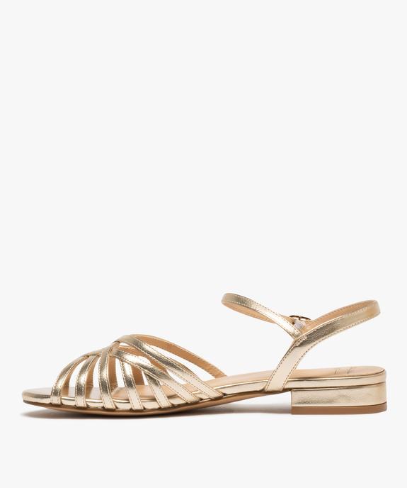 Sandales à petit talon et brides fines croisées métallisées femme - Valentina Baldano vue3 - VALENTINA BALDA - GEMO