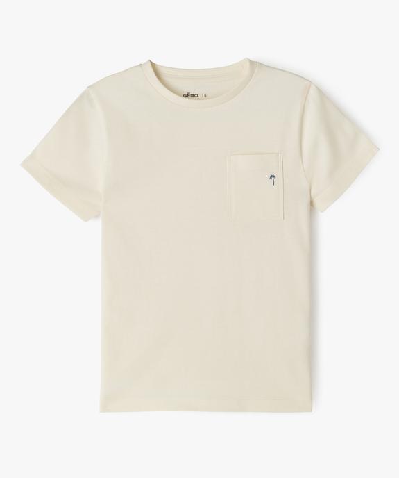 Tee-shirt uni avec poche garçon vue1 - GEMO (ENFANT) - GEMO