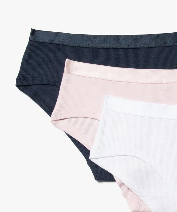 Shorties unis avec ceinture satinée fille (lot de 3) vue2 - GEMO 4G FILLE - GEMO