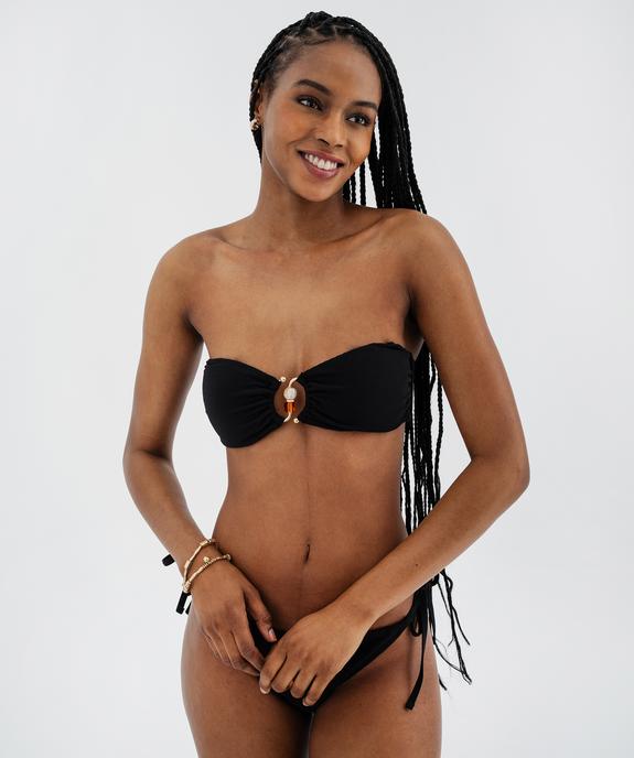 Haut de maillot de bain bandeau avec bijou et mousses amovibles femme vue5 - GEMO (PLAGE) - GEMO