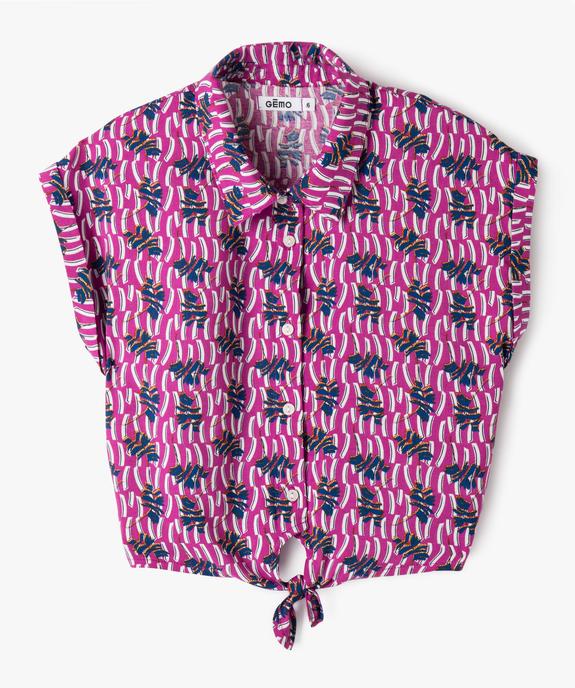 Chemise sans manches loose en viscose imprimée fille vue2 - GEMO 4G FILLE - GEMO