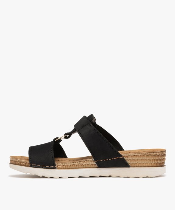 Sandales confort forme mule femme avec semelle compensée vue3 - G'FLEX - GEMO