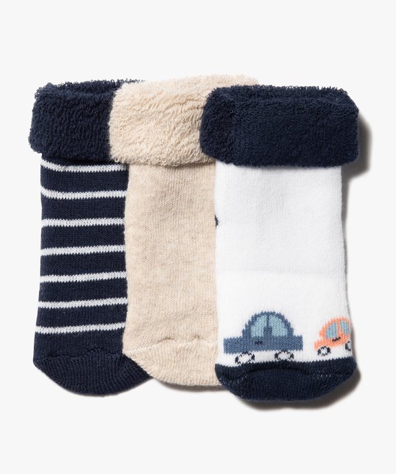 Chaussettes bébé en maille bouclette (lot de 3) vue1 - GEMO 4G BEBE - GEMO