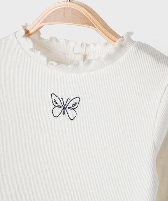Tee-shirt manches longues à motif brodé et finitions froncées bébé fille vue3 - GEMO 4G BEBE - GEMO