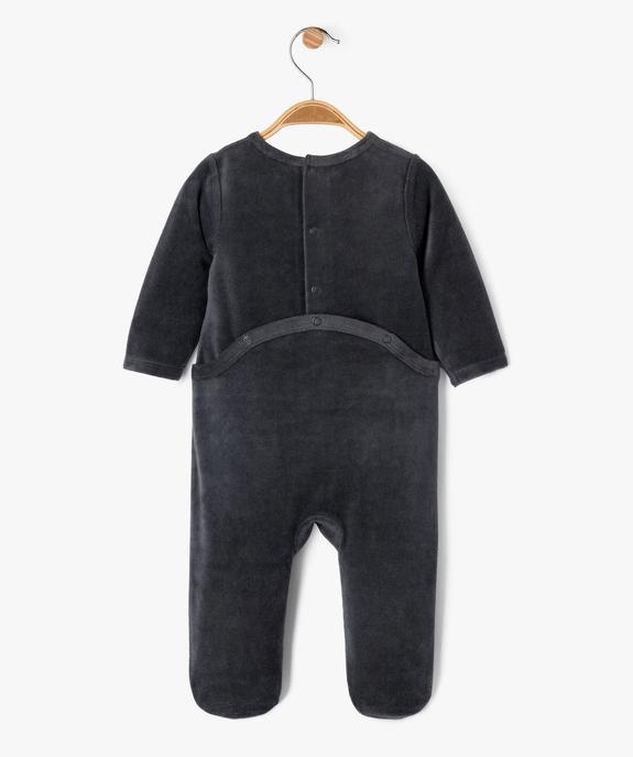 Pyjama en velours avec message sur le buste bébé vue4 - GEMO(BB COUCHE) - GEMO