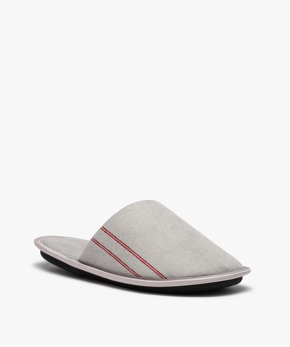 Chaussons homme mules plates en velours ras uni vue2 - GEMO(HOMWR HOM) - GEMO
