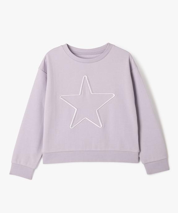Sweat ample avec inscription brodée en relief fille vue1 - GEMO 4G FILLE - GEMO