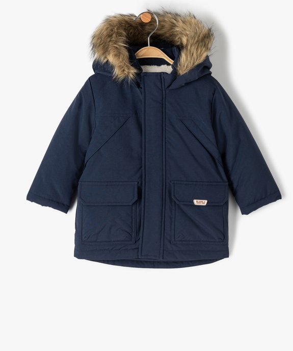 Parka bébé garçon à capuche et doublure chaude vue1 - GEMO 4G BEBE - GEMO