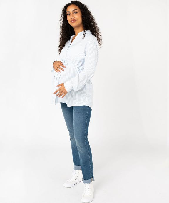 Chemise de grossesse à rayures et liens à nouer vue6 - GEMO 4G MATERN - GEMO