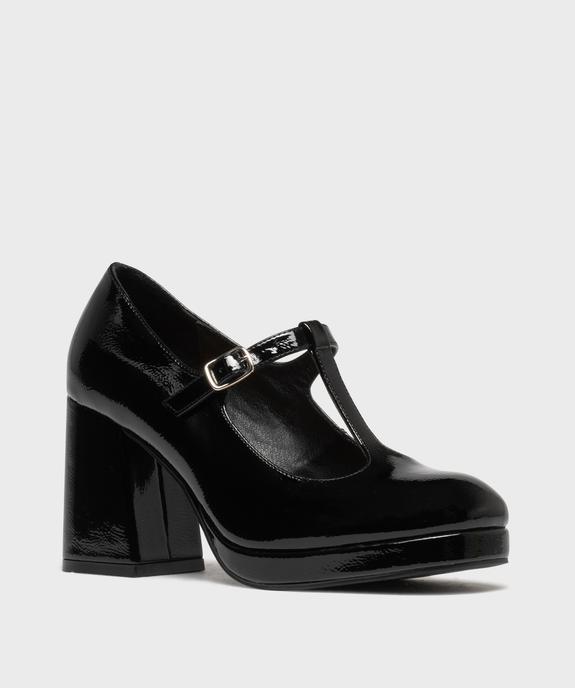 Escarpins Salomé vernis à talon bloc femme - Follow Me vue3 - FOLLOW ME - GEMO