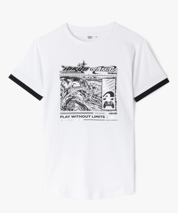 Tee-shirt imprimé à bandes contrastantes garçon vue1 - GEMO 4G GARCON - GEMO