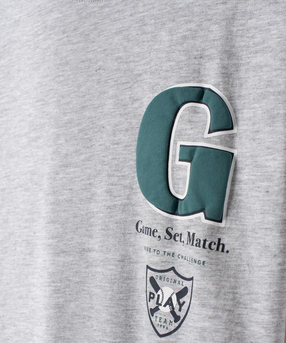 Pyjashort en coton bicolore garçon vue2 - GEMO (JUNIOR) - GEMO