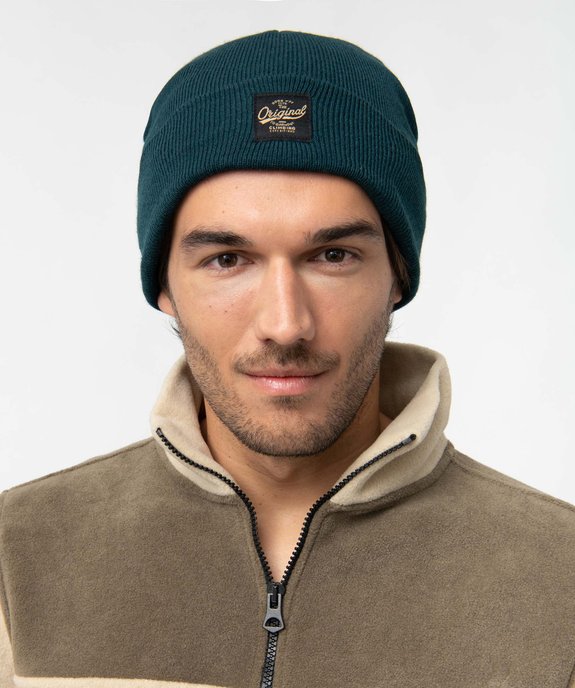 Bonnet en maille avec large revers homme vue3 - GEMO 4G HOMME - GEMO