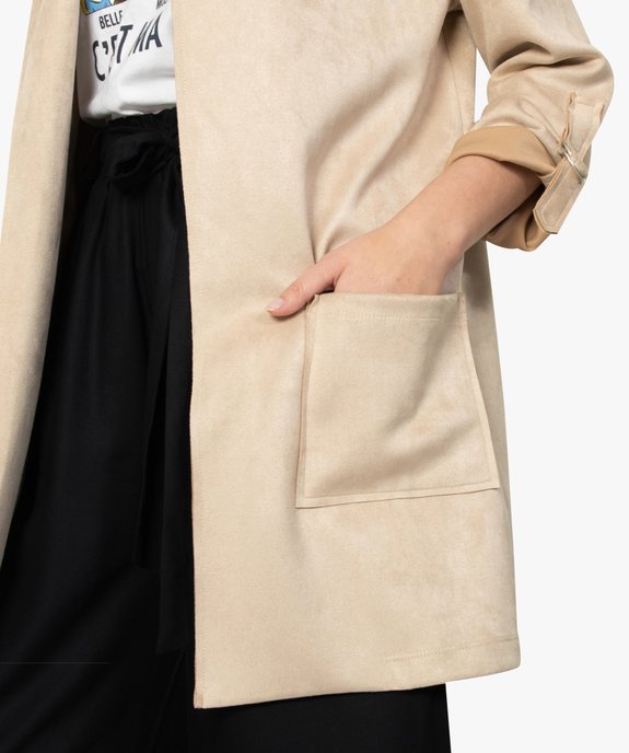 Veste femme peau de pêche vue2 - GEMO(FEMME PAP) - GEMO