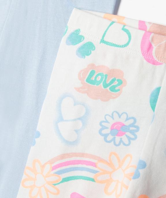 Leggings bébé fille uni et imprimé (lot de 2) vue2 - GEMO(BEBE DEBT) - GEMO