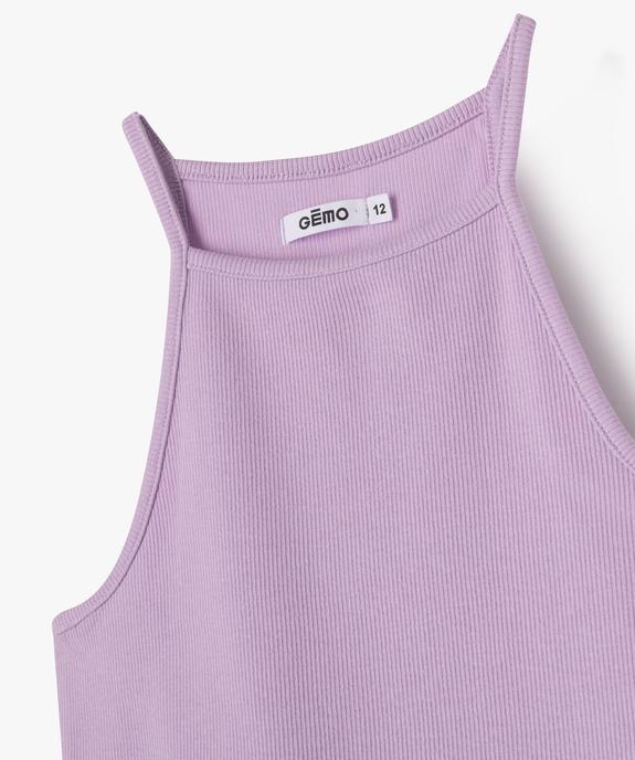 Débardeur en maille côtelée à fines bretelles fille vue4 - GEMO 4G FILLE - GEMO